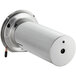 A stainless steel Narvon evaporator cylinder with a round metal base.