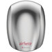 A brushed chrome World Dryer Airforce hand dryer.