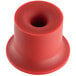 A red rubber Narvon spigot gasket with a hole in the middle.