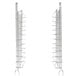 Two Metro chrome tray slides on metal shelving.