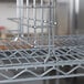 Metro Chrome Tray Slides on a metal rack.