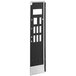 A black rectangular Narvon command panel with black and white lines and silver buttons.
