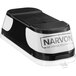 A black and white full bowl cover for a Narvon slushy machine on a white background.