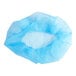 A blue Choice polypropylene bouffant cap with a hole in the middle.