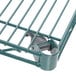A green Metro Super Erecta wire shelf.