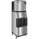 A silver Manitowoc touchless hotel ice dispenser.