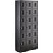 A black metal Regency locker with six compartments.
