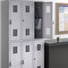 A group of unassembled Regency lockers in a room.