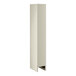 A beige metal locker with a door and rectangular holes.