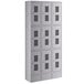 A gray Regency 3-tier locker with 3 wide doors.