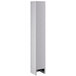 A gray rectangular metal locker with holes.