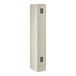 A beige metal Regency locker with a door and holes on the side.