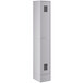A gray Regency single tier locker with two doors.