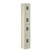A beige Regency metal locker with three doors.