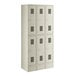 A beige metal Regency locker with six doors.