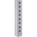 A gray Regency single locker with four small doors.