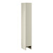A beige metal locker with rectangular doors and holes.