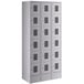 A group of unassembled grey Regency Space Solutions lockers.