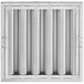 A stainless steel hood filter with mesh on the front.