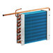 An Avantco evaporator coil with blue and silver metal.