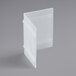 A close up of a white Lavex poly edge protector for strapping bands.