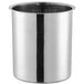 A stainless steel rectangular utensil organizer with a black handle.