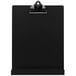 A black clipboard with a metal clip.