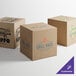 A close-up of a Lavex shipping box with a logo of a pig on it.