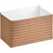 A brown and white Choice Cornerstone Print take out lunch box with a zigzag pattern.