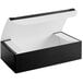 A black and white 1/4 lb. candy box with a lid.