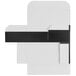 A black rectangular candy box with a white surface and black border.