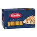 A blue box of Barilla Manicotti pasta.