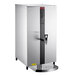 A stainless steel Grindmaster hot water dispenser with a tap.