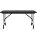 A black Correll rectangular folding table with metal legs.