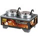 A Vollrath countertop soup warmer base with two pots.