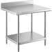 A Regency stainless steel work table with undershelf.