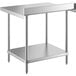 A Regency stainless steel work table with undershelf.