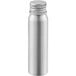 A close-up of a silver aluminum bottle with a lid.