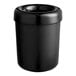 A black American Metalcraft melamine waste bin with a lid.