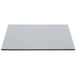 A white rectangular Front of the House smoke tempered glass buffet board with a black border.
