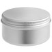 A 100 mL silver metal tin with a ribbed screw top lid.