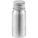 A close-up of a silver aluminum bottle with a lid.