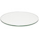 A Front of the House clear tempered glass buffet board on a white table.