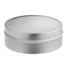 A round silver container with a slip cover lid.