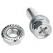 A close-up of a screw and nut.