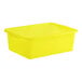 A yellow heavy-duty polypropylene bus tub.
