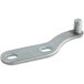 A silver metal ServIt door hinge with holes in it.