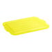 A yellow plastic Vigor bus tub lid.