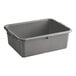 A gray heavy-duty polypropylene bus tub.