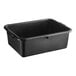 A black heavy-duty polypropylene bus tub with handles.